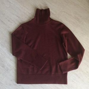Garnet colored turtleneck sweater